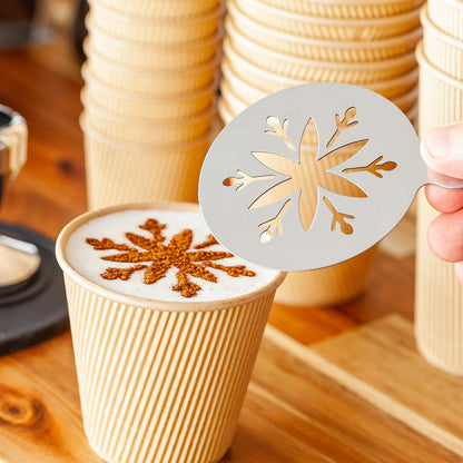 Restpresso Stainless Steel Snowflake Coffee Decorating Stencil - 4 1/4" x 3 1/4" - 1 count box