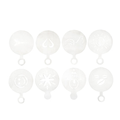 Restpresso Stainless Steel Coffee Decorating Stencil Set - Includes 8 Stencils - 4 3/4" x 3 1/4" - 8 count box