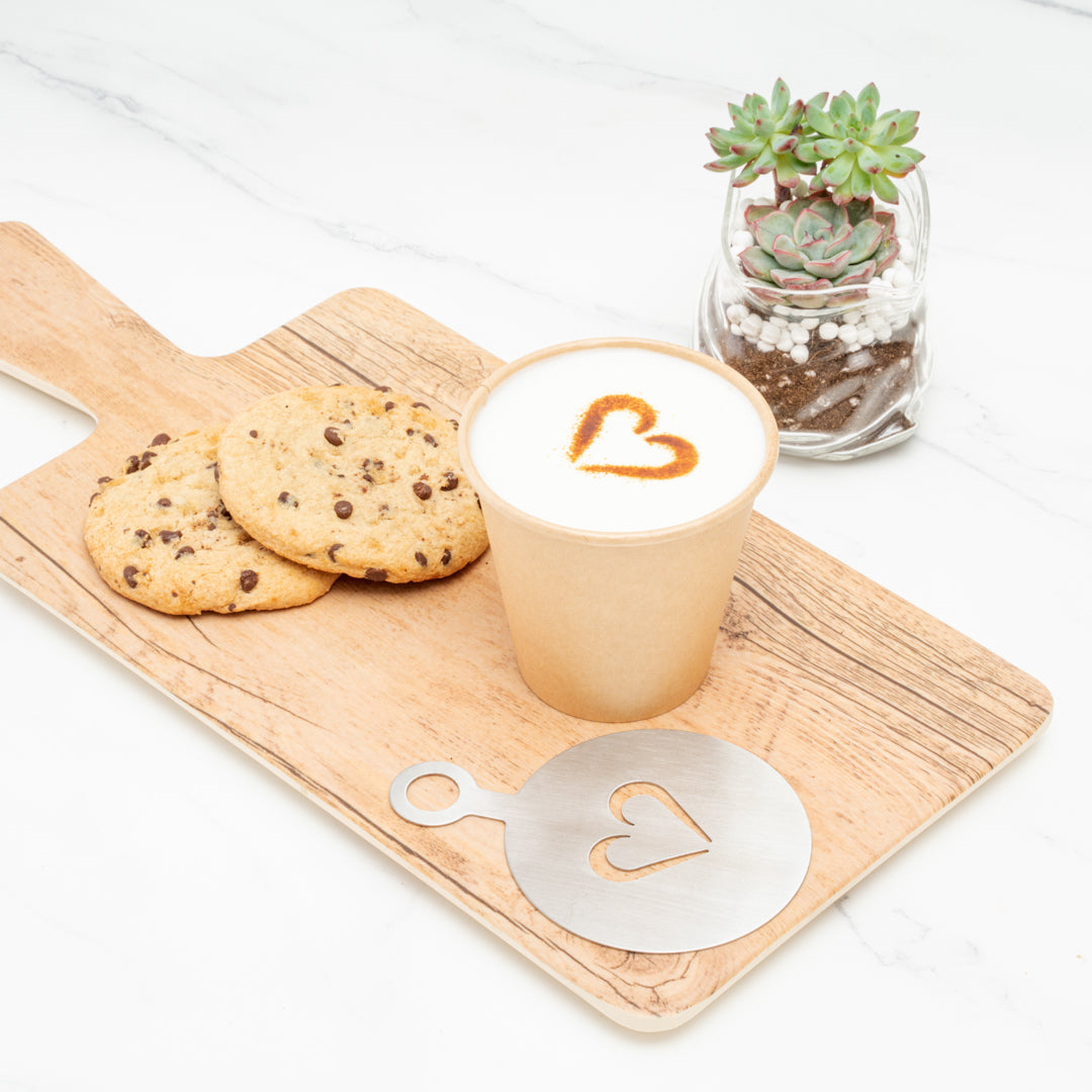 Restpresso Stainless Steel Coffee Decorating Stencil Set - Includes 8 Stencils - 4 3/4" x 3 1/4" - 8 count box