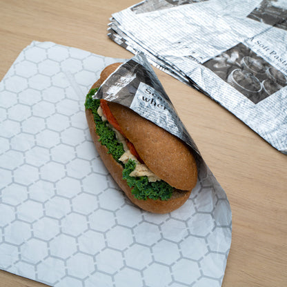 Foil Lux Newsprint Aluminum Sandwich Wrap Sheet - Insulated - 12" x 12" - 500 count box