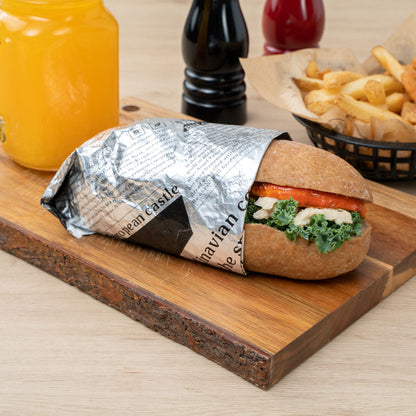 Foil Lux Newsprint Aluminum Sandwich Wrap Sheet - Insulated - 12" x 12" - 500 count box