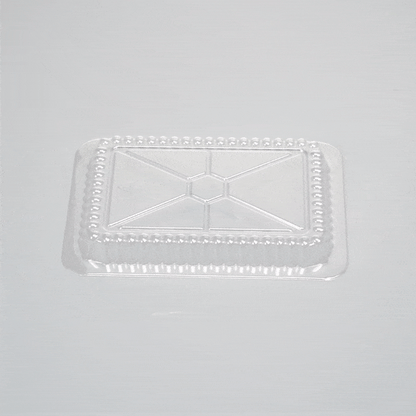 Foil Lux Rectangle Clear Plastic Lid - Fits 41 oz Container - 200 count box
