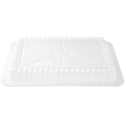 Foil Lux Rectangle Clear Plastic Lid - Fits 41 oz Container - 200 count box