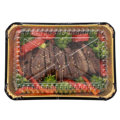 Foil Lux Rectangle Clear Plastic Lid - Fits 41 oz Container - 200 count box