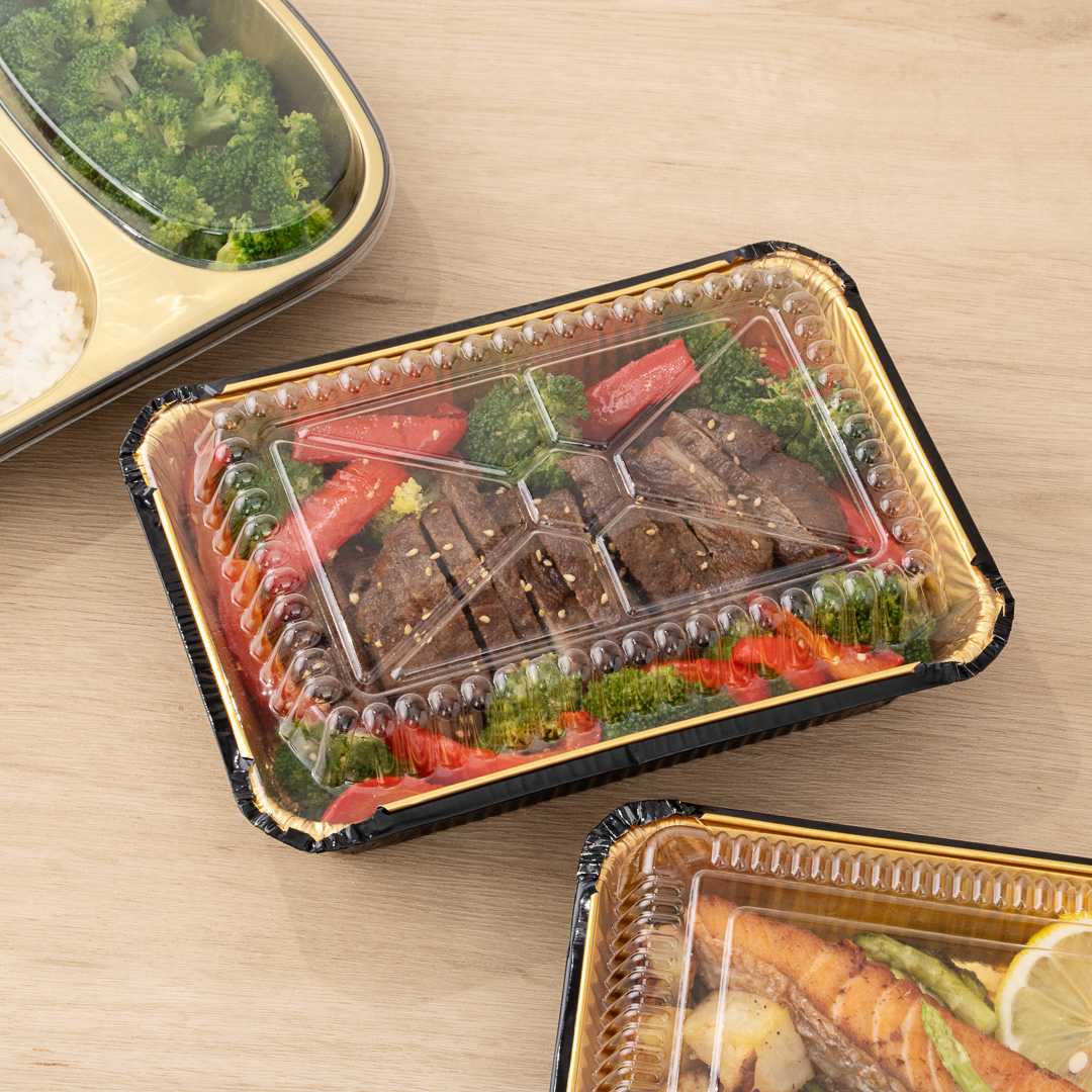 Foil Lux Rectangle Clear Plastic Lid - Fits 41 oz Container - 200 count box