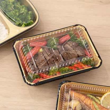 Foil Lux Rectangle Clear Plastic Lid - Fits 41 oz Container - 200 count box