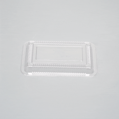 Foil Lux Rectangle Clear Plastic Lid - Fits 27 oz Container - 8" x 5 1/4" x 1" - 200 count box