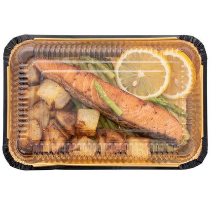 Foil Lux Rectangle Clear Plastic Lid - Fits 27 oz Container - 8" x 5 1/4" x 1" - 200 count box