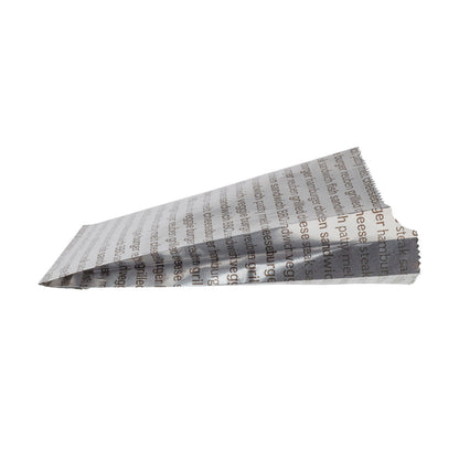 Bag Tek Paper Printed Burger Foil Bag - 6" x 1 1/4" x 6 1/2" - 100 count box