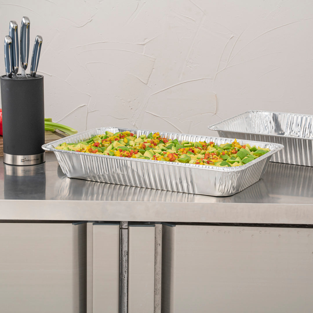 Foil Lux Aluminum Full Size Deep Steam Table Pan - 20 3/4" x 12 3/4" x 3 1/2" - 25 count box
