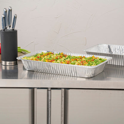 Foil Lux Aluminum Full Size Deep Steam Table Pan - 20 3/4" x 12 3/4" x 3 1/2" - 25 count box