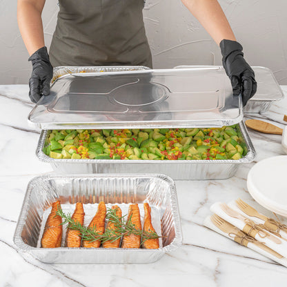 Foil Lux Aluminum Steam Table Pan Lid - Fits Full Size - 25 count box