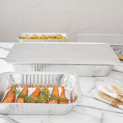 Foil Lux Aluminum Steam Table Pan Lid - Fits Full Size - 25 count box
