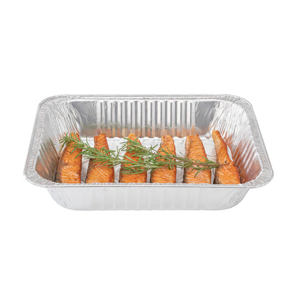 Foil Lux Aluminum 1/2 Size Deep Steam Table Pan - 12 3/4" x 10 1/2" x 2 1/2" - 25 count box
