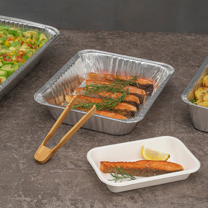 Foil Lux Aluminum 1/2 Size Deep Steam Table Pan - 12 3/4" x 10 1/2" x 2 1/2" - 25 count box