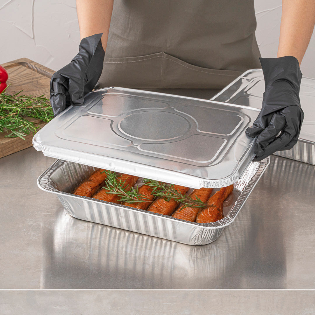 Foil Lux Aluminum Steam Table Pan Lid - Fits 1/2 Size - 25 count box