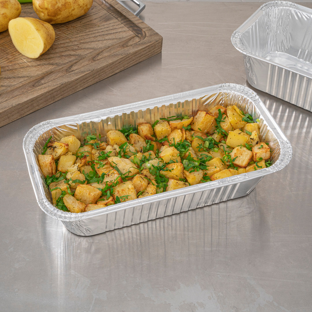 Foil Lux Aluminum 1/3 Size Deep Steam Table / Loaf Pan - 12 1/2" x 6 1/2" x 3 1/4" - 25 count box