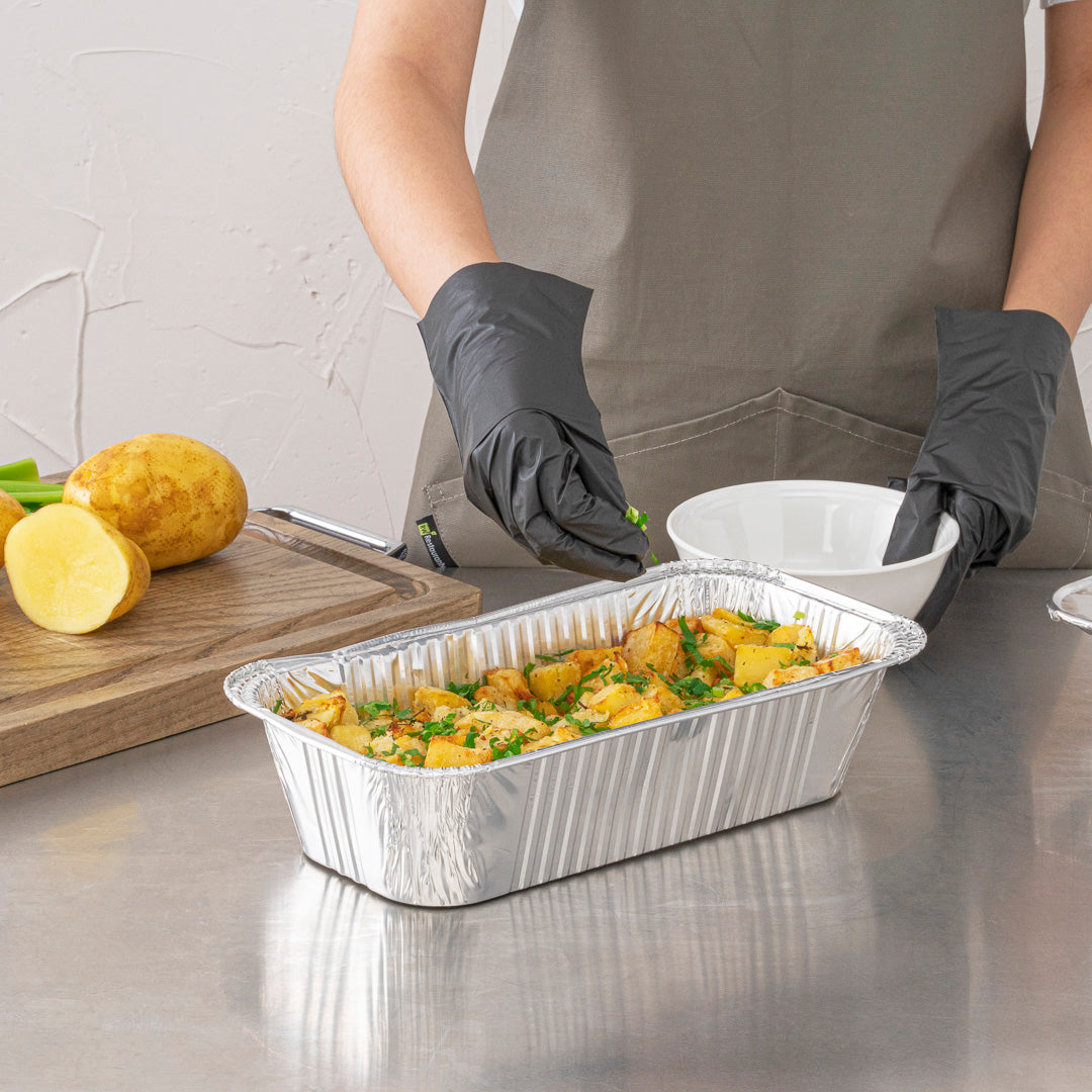 Foil Lux Aluminum 1/3 Size Deep Steam Table / Loaf Pan - 12 1/2" x 6 1/2" x 3 1/4" - 25 count box