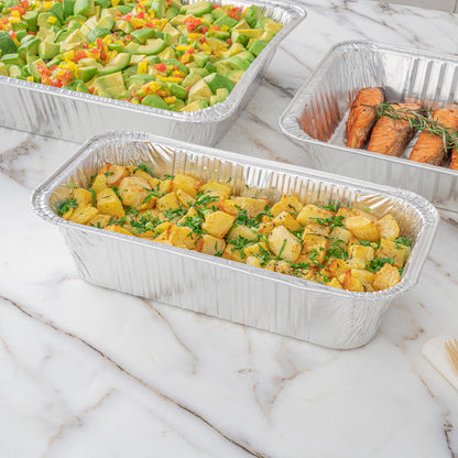 Foil Lux Aluminum 1/3 Size Deep Steam Table / Loaf Pan - 12 1/2" x 6 1/2" x 3 1/4" - 25 count box