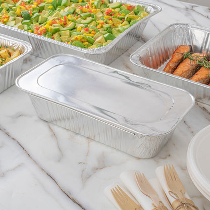 Foil Lux Aluminum Steam Table Pan Lid - Fits 1/3 Size / Loaf - 25 count box