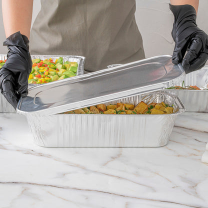 Foil Lux Aluminum Steam Table Pan Lid - Fits 1/3 Size / Loaf - 25 count box