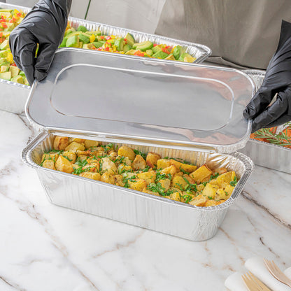 Foil Lux Aluminum Steam Table Pan Lid - Fits 1/3 Size / Loaf - 25 count box
