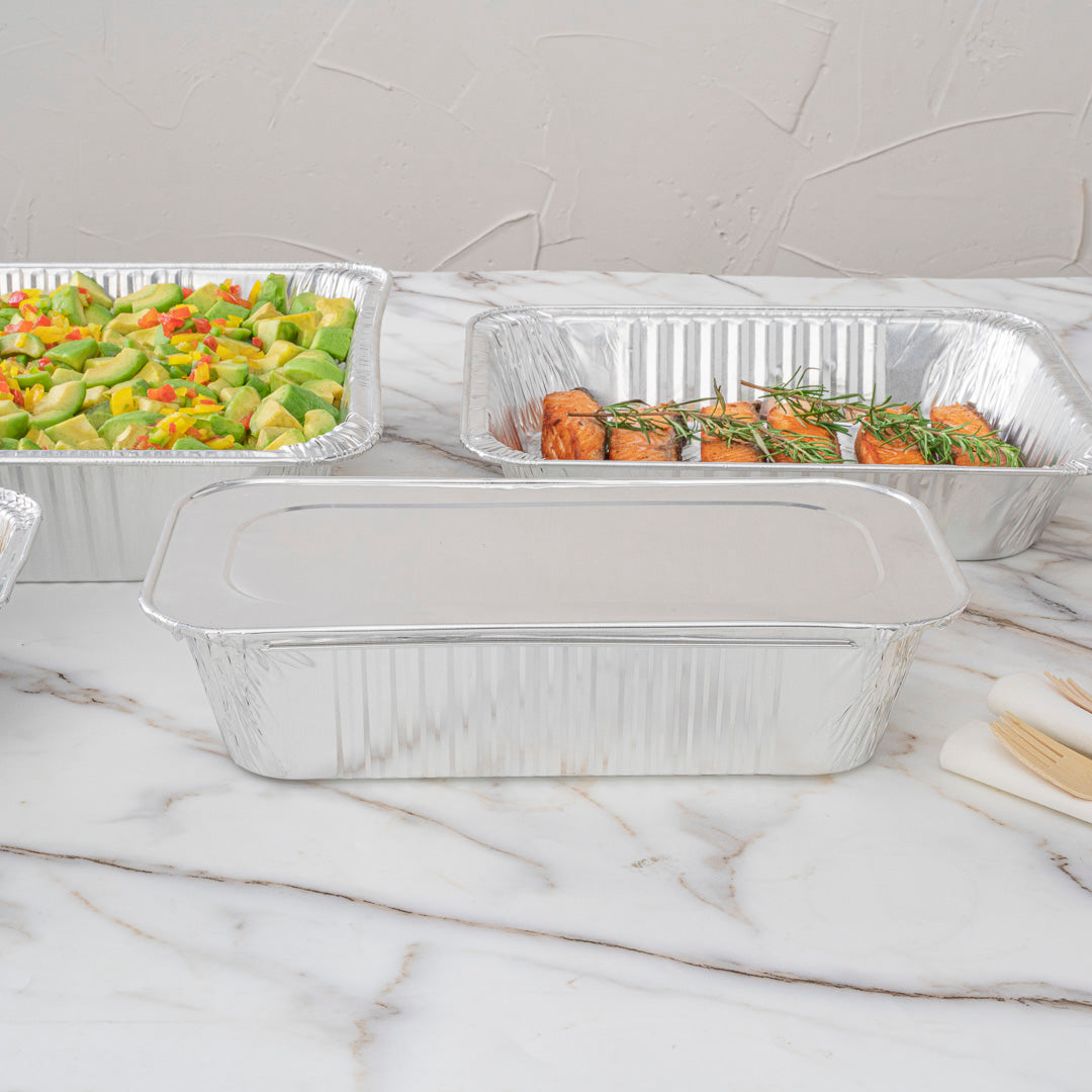 Foil Lux Aluminum Steam Table Pan Lid - Fits 1/3 Size / Loaf - 25 count box