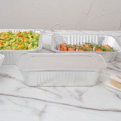 Foil Lux Aluminum Steam Table Pan Lid - Fits 1/3 Size / Loaf - 25 count box