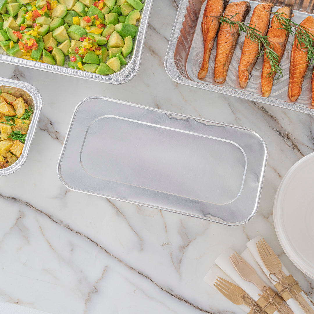 Foil Lux Aluminum Steam Table Pan Lid - Fits 1/3 Size / Loaf - 25 count box