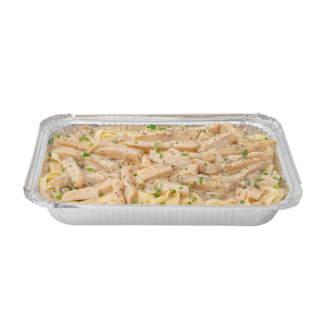 Foil Lux 64 oz Oblong Silver Aluminum 4 lb Take Out Container - 12" x 8 3/4" x 1 3/4" - 100 count box