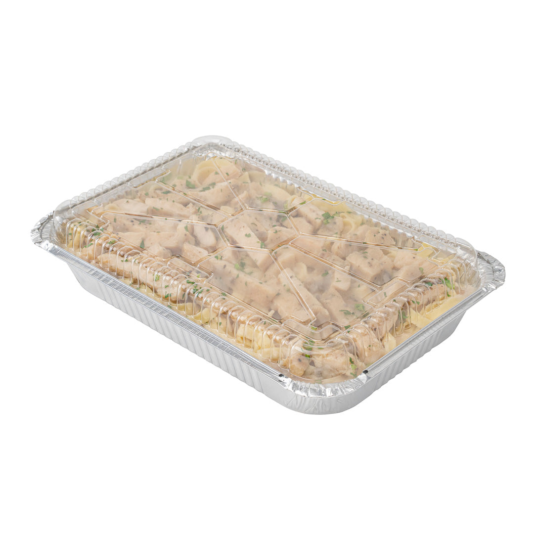 Foil Lux Oblong Clear Plastic Dome Lid - Fits 4 lb Take Out Container - 100 count box