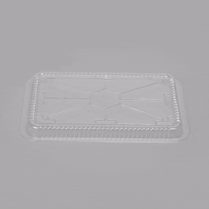Foil Lux Oblong Clear Plastic Dome Lid - Fits 4 lb Take Out Container - 100 count box