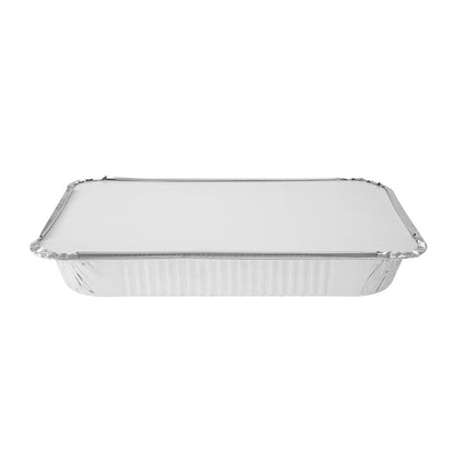 Foil Lux White Paper Flat Foil-Laminated Board Lid - Fits 4 lb Take Out Container - 100 count box