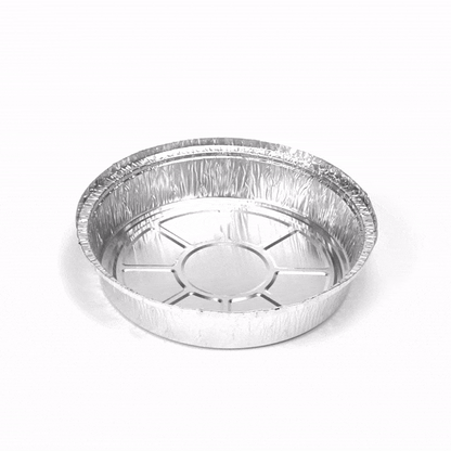 Foil Lux 37 oz Round Aluminum Take Out Pan - Heavy Weight - 9" x 9" x 2" - 100 count box