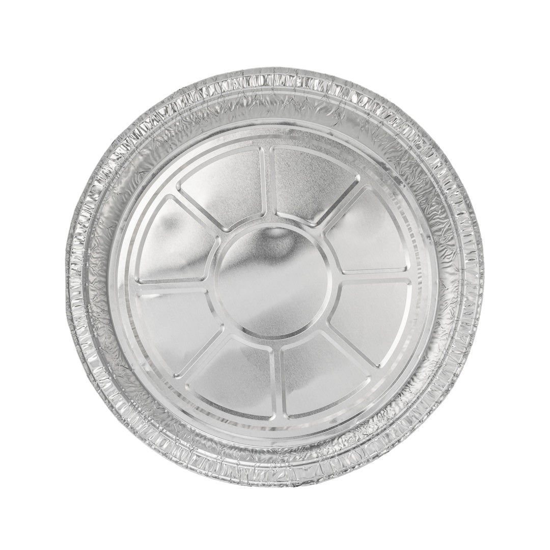 Foil Lux 37 oz Round Aluminum Take Out Pan - Heavy Weight - 9" x 9" x 2" - 100 count box