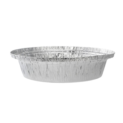 Foil Lux 24 oz Round Aluminum Take Out Pan - Heavy Weight - 7" x 7" x 1 3/4" - 100 count box
