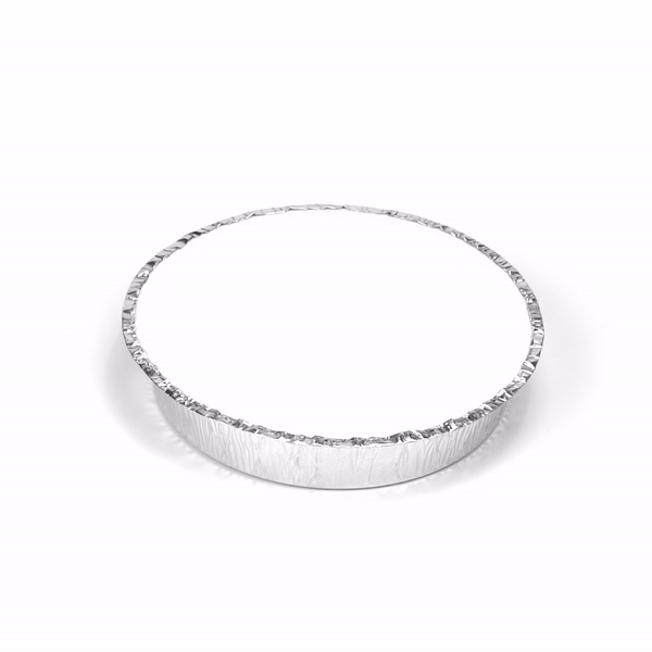 Foil Lux Round White Paper Flat Foil-Laminated Board Lid - Fits 9" Take Out Pan - 100 count box