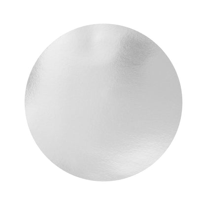 Foil Lux Round White Paper Flat Foil-Laminated Board Lid - Fits 9" Take Out Pan - 100 count box