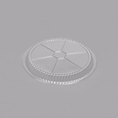 Foil Lux Round Clear Plastic Dome Lid - Fits 9" Take Out Pan - 100 count box