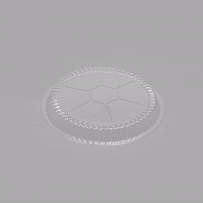 Foil Lux Round Clear Plastic Dome Lid - Fits 8" Take Out Pan - 100 count box