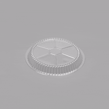 Foil Lux Round Clear Plastic Dome Lid - Fits 7" Take Out Pan - 100 count box