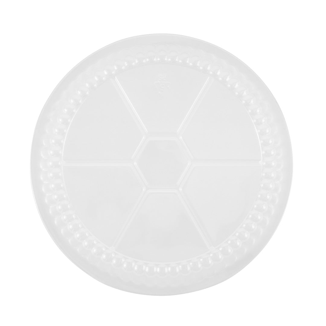 Foil Lux Round Clear Plastic Dome Lid - Fits 7" Take Out Pan - 100 count box