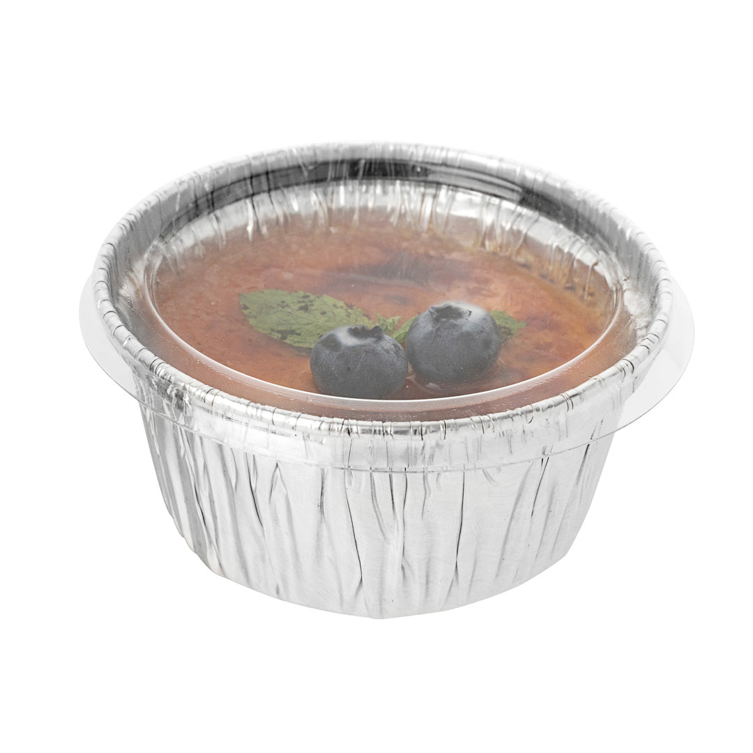 Foil Lux Round Clear Plastic Flat Lid - Fits Ramekin / Portion Cup - 100 count box