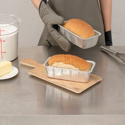 Pastry Tek Silver Aluminum Bread Loaf Pan - 2 lb - 8 1/2" x 4 1/4" x 2 1/2" - 25 count box