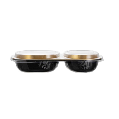 Foil Lux Clear Plastic Flat Lid - Fits 2-Compartment Foil Container - 100 count box