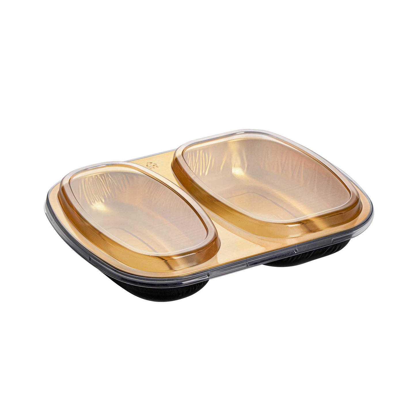 Foil Lux Clear Plastic Flat Lid - Fits 2-Compartment Foil Container - 100 count box