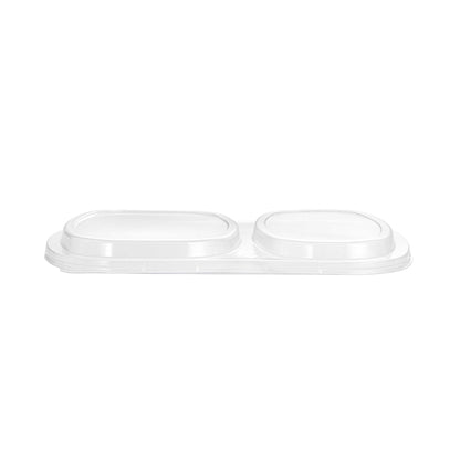 Foil Lux Clear Plastic Flat Lid - Fits 2-Compartment Foil Container - 100 count box