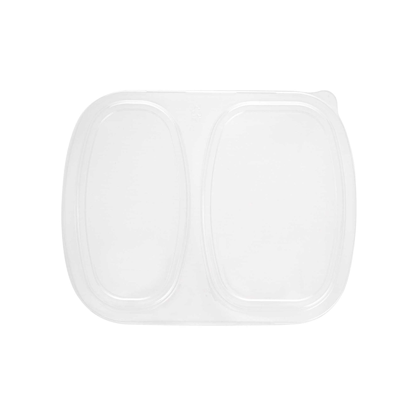 Foil Lux Clear Plastic Flat Lid - Fits 2-Compartment Foil Container - 100 count box