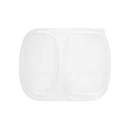 Foil Lux Clear Plastic Flat Lid - Fits 2-Compartment Foil Container - 100 count box