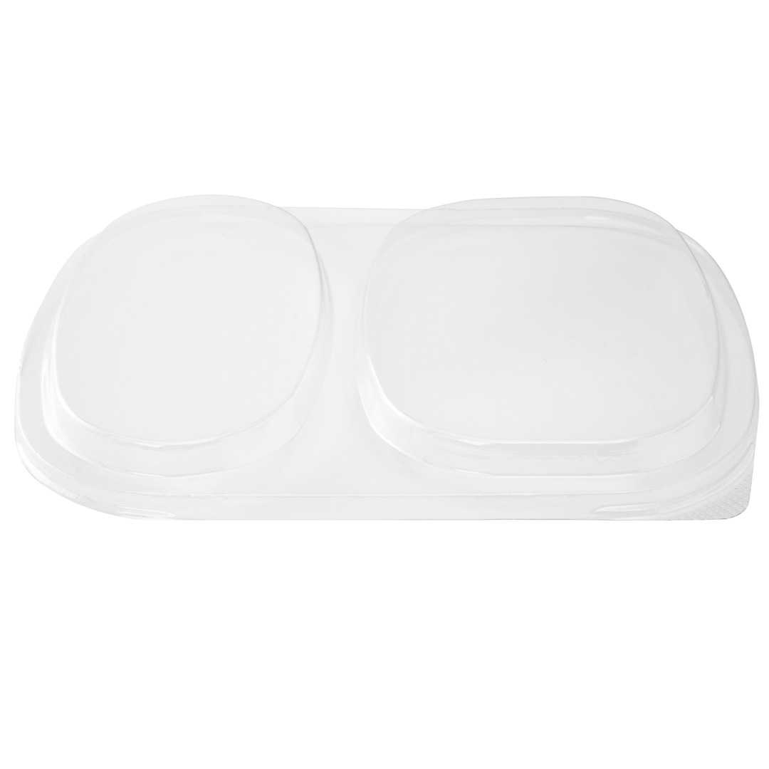 Foil Lux Clear Plastic Flat Lid - Fits 2-Compartment Foil Container - 100 count box